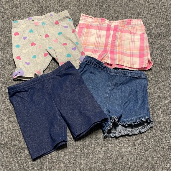 Garanimals Other - 4 pair of girl’s shorts-hearts, jean & plaid-3T